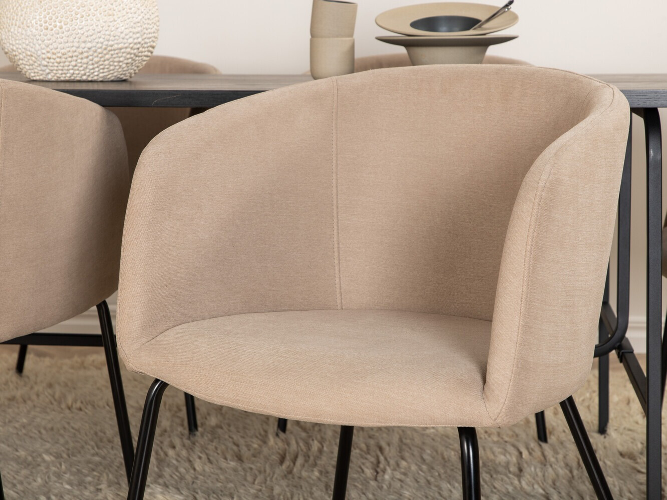 Salle à manger complète Dallas 2794 (Beige + Noir)