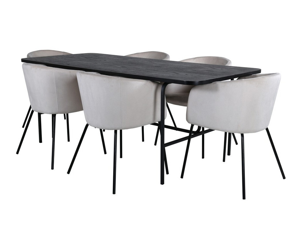 Salle à manger complète Dallas 2794 (Crème + Noir)