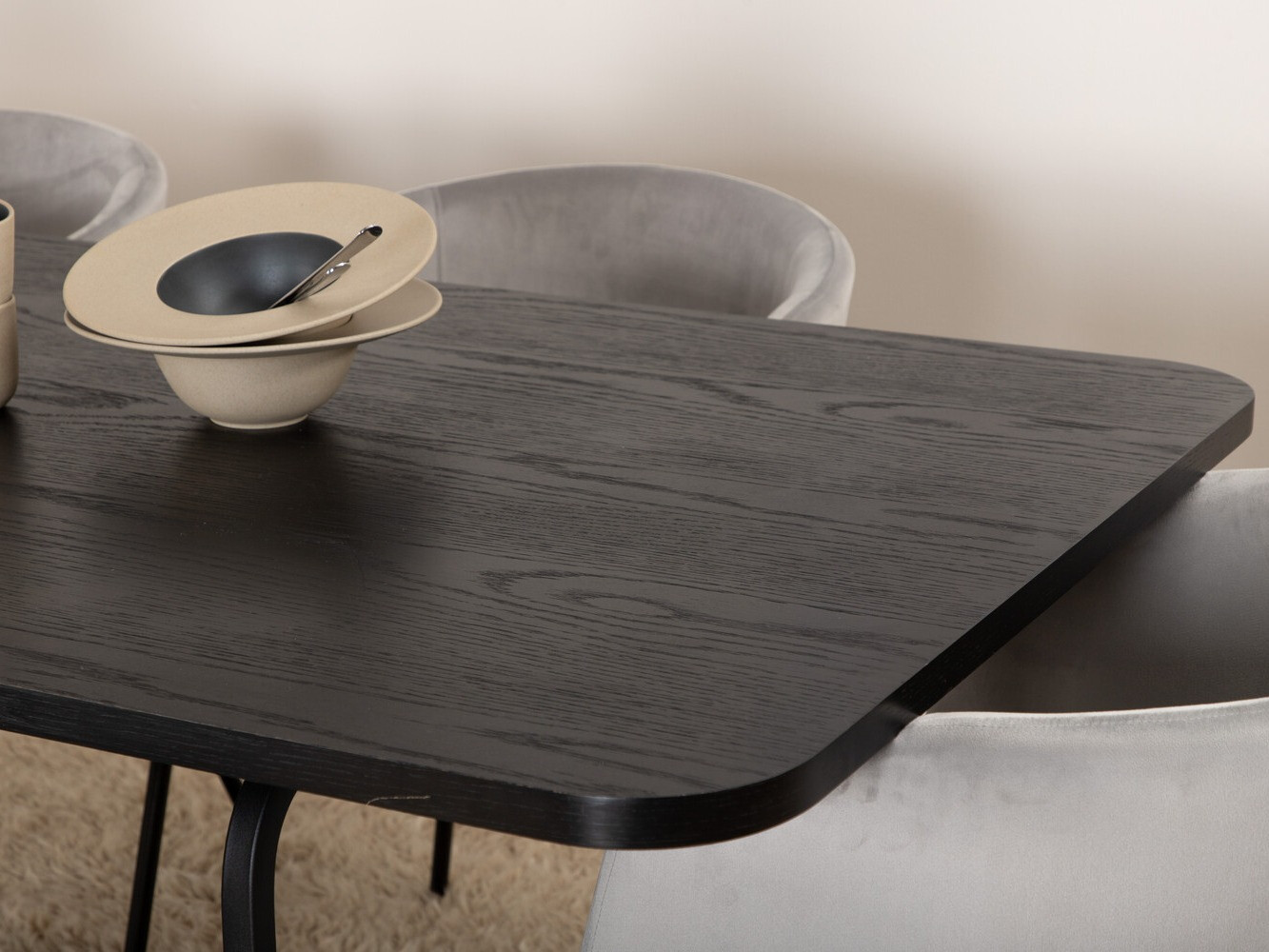 Salle à manger complète Dallas 2794 (Gris + Noir)