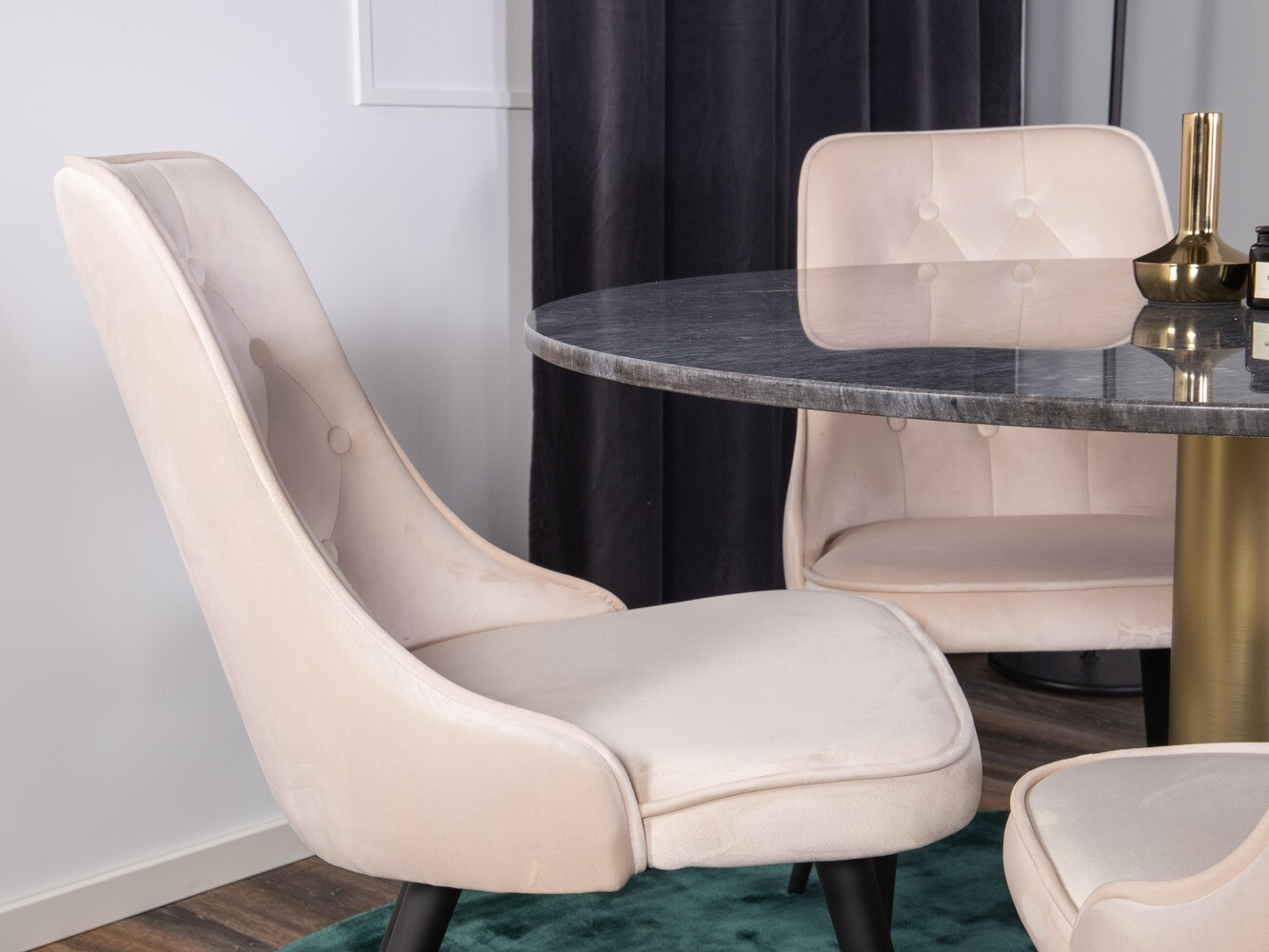 Salle à manger complète Dallas 370 (Beige + Noir)