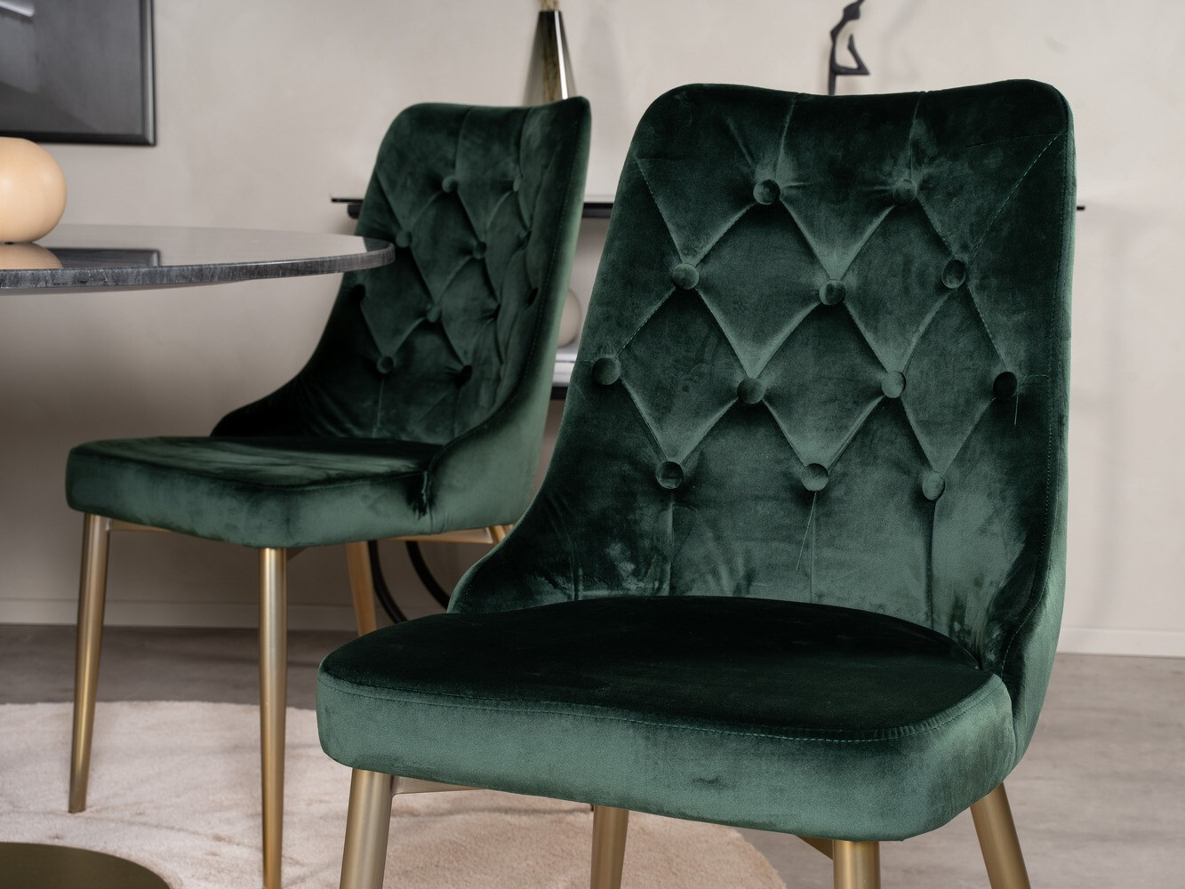 Salle à manger complète Dallas 370 (Vert + Doré)