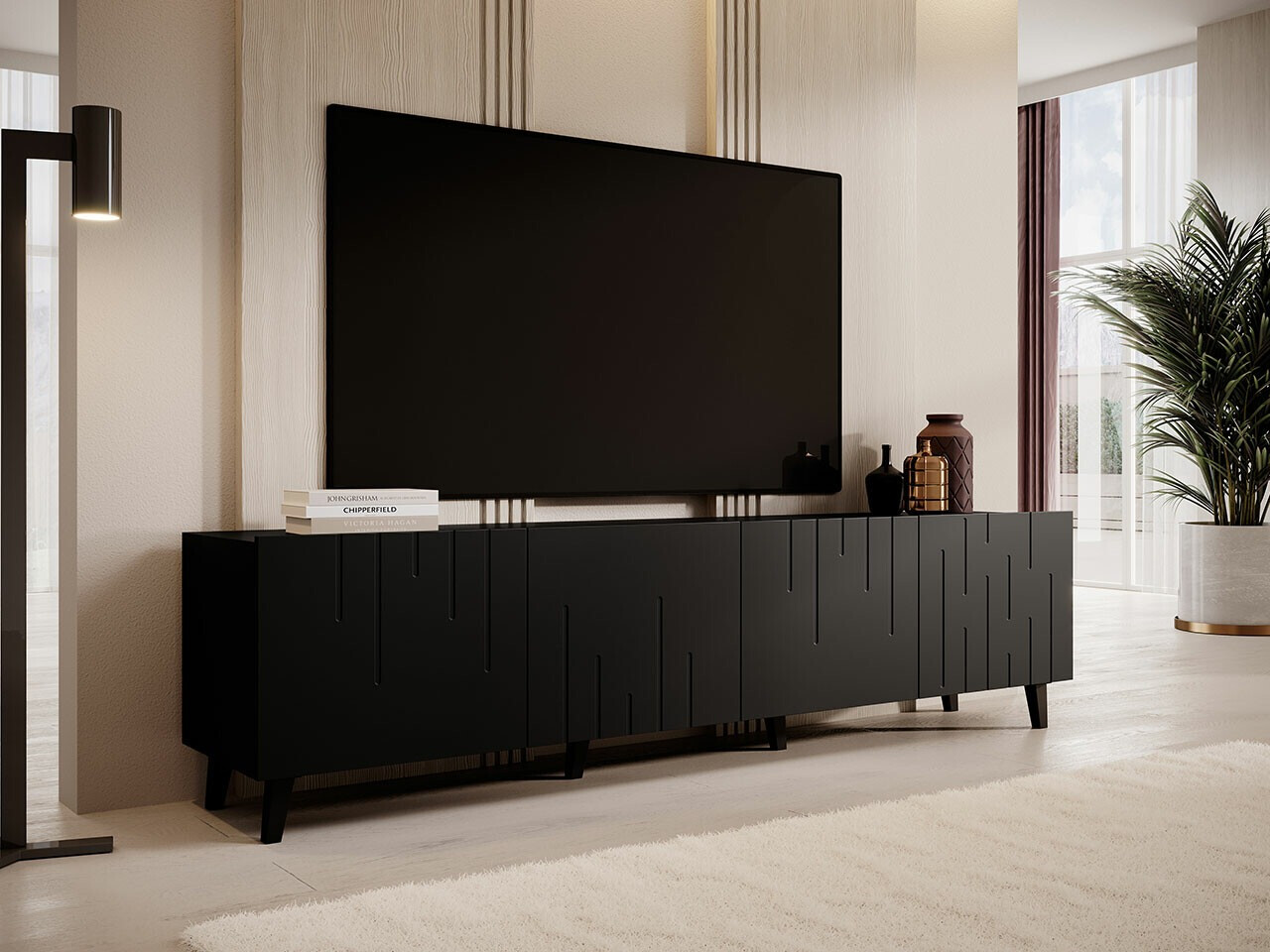 Meuble TV Charlotte 176 (Noir)