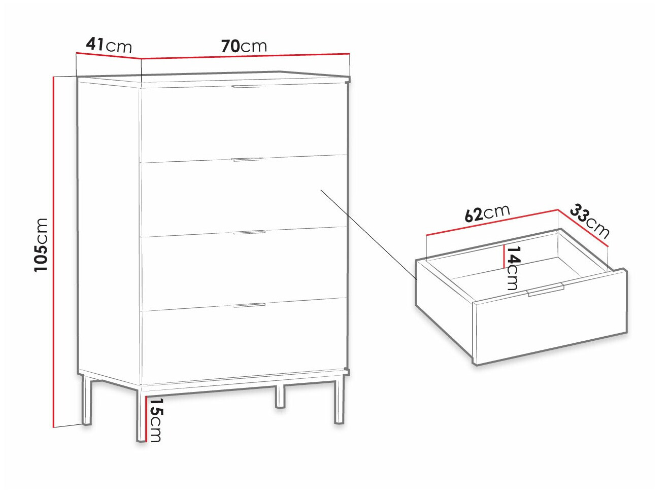 Commode Providence R101 (Bleu + Doré)