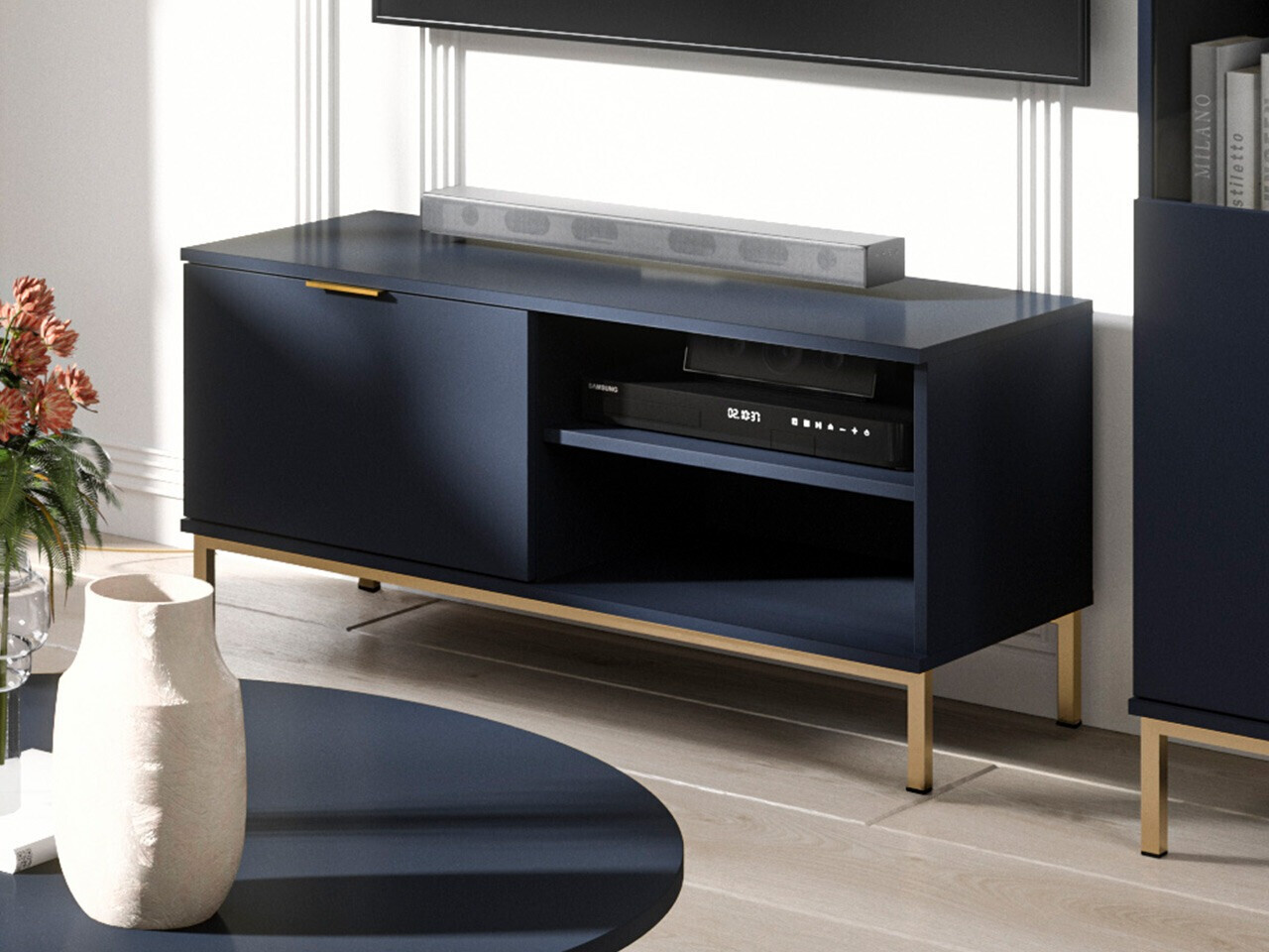 Meuble TV Providence R105 (Bleu + Doré)