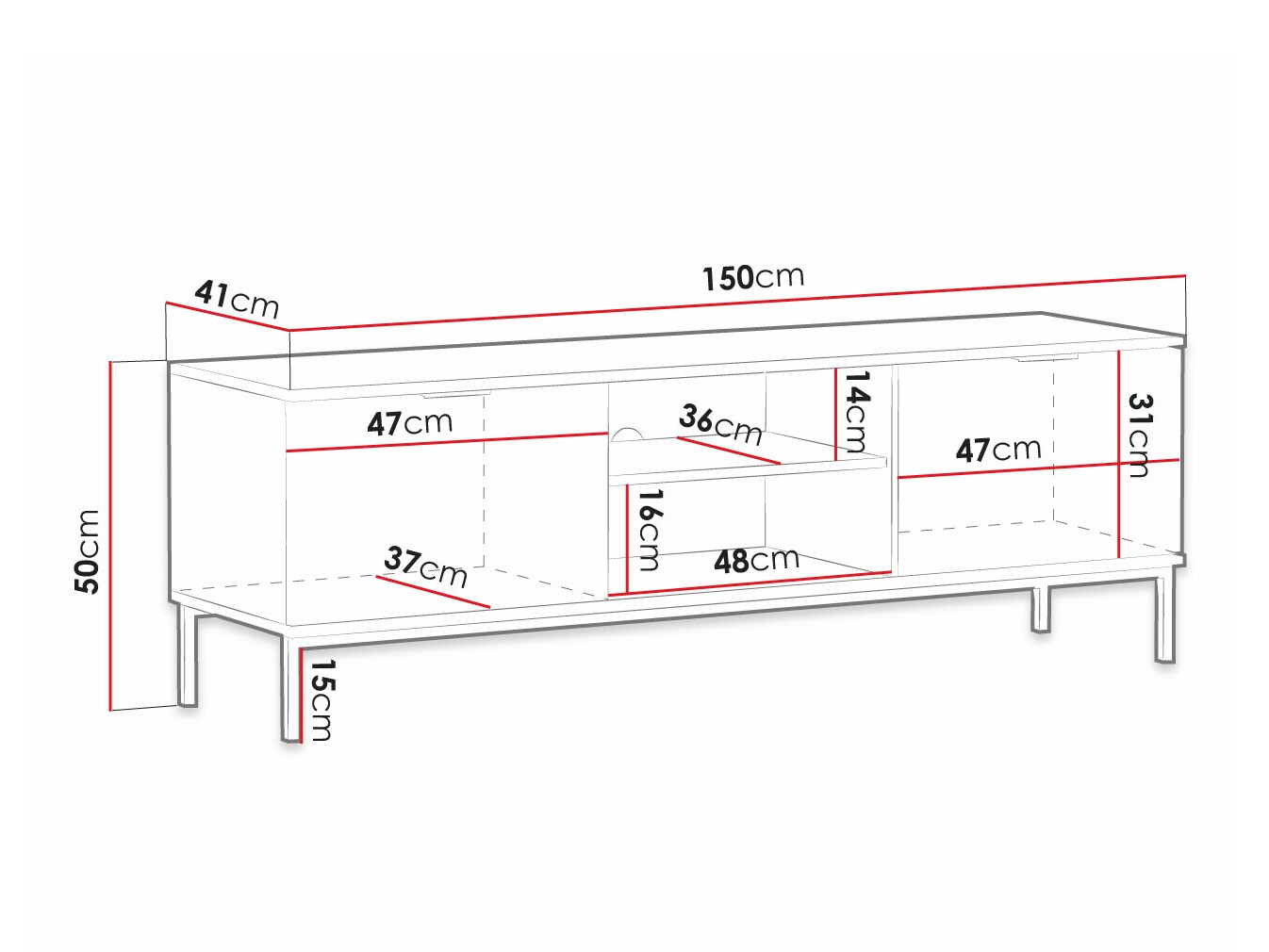 Meuble TV Providence R106 (Bleu + Doré)