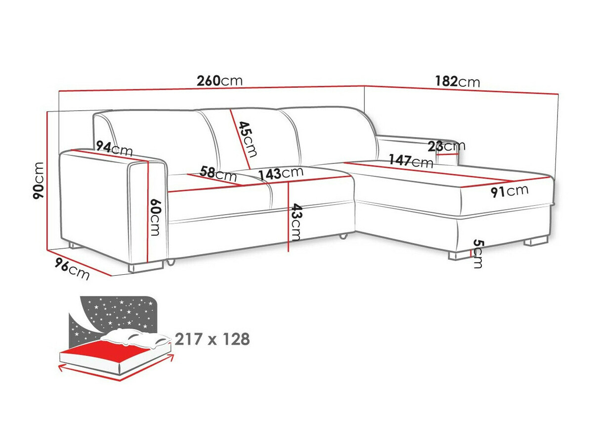 Canapé d'angle Columbus 186 (Crown 18)