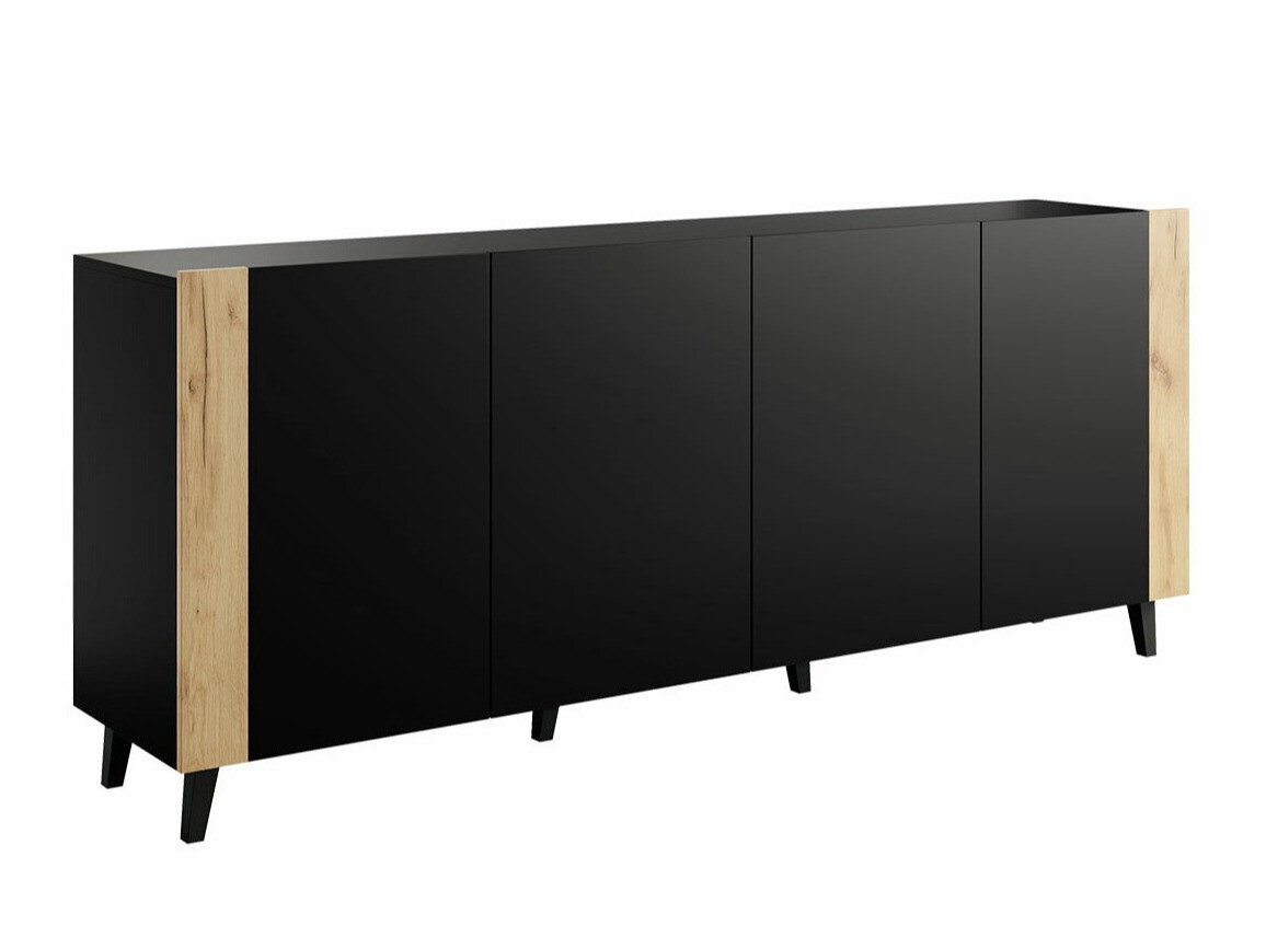 Buffet Charlotte 183 (Noir + Chêne Craft)