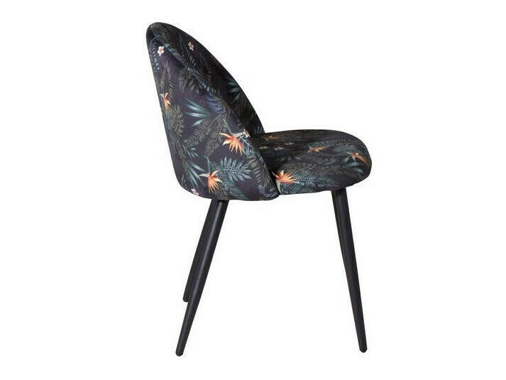 Salle à manger complète Dallas 1191 (Motif floral + Noir)
