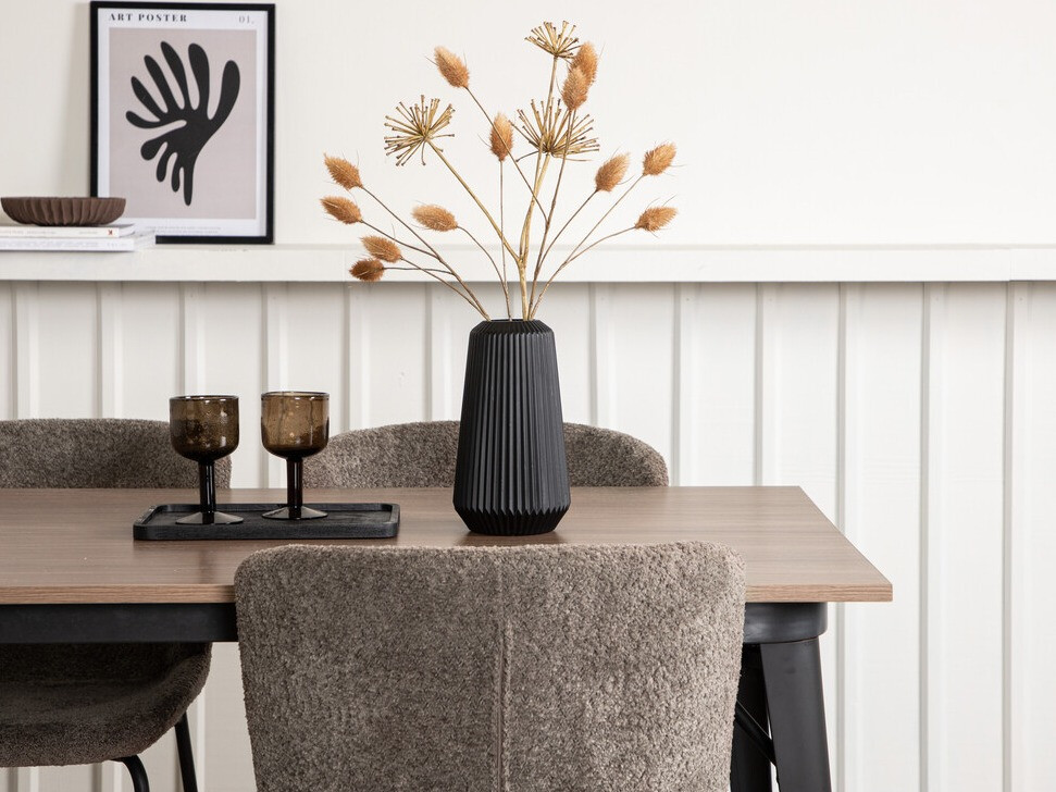 Salle à manger complète Dallas 3363 (Marron + Noir)