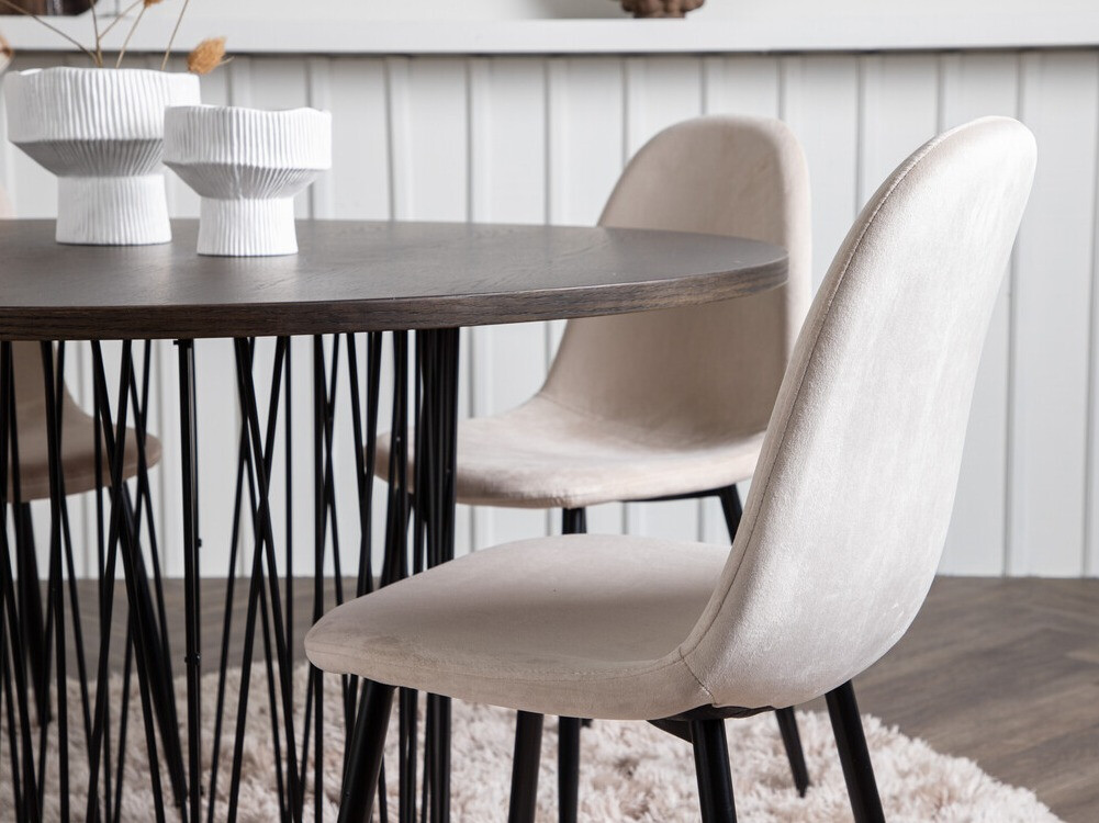 Salle à manger complète Dallas 3370 (Noir + Beige)