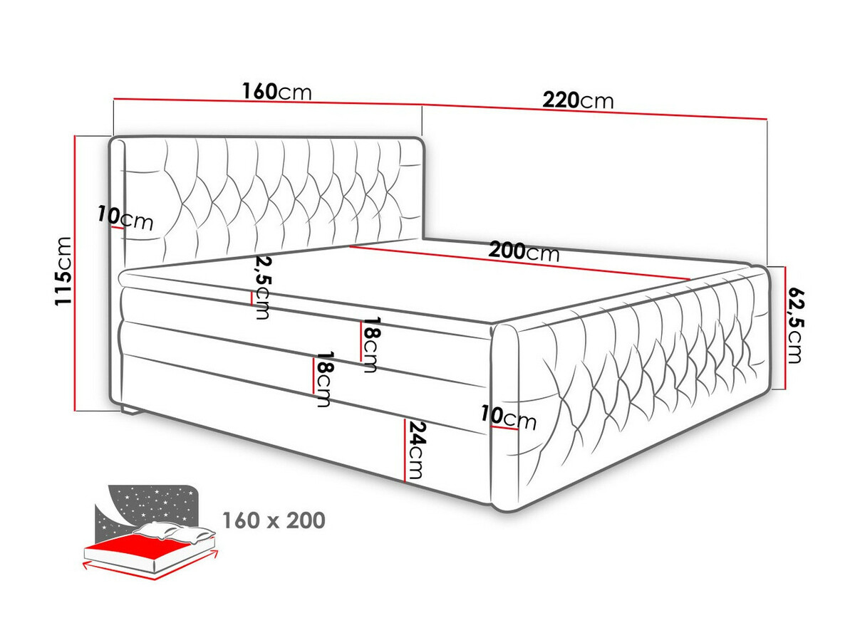 Lit boxspring Florum (Trinity 16)