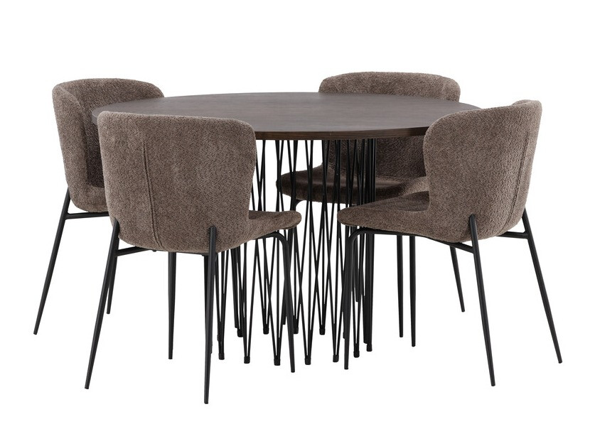 Salle à manger complète Dallas 3379 (Marron + Noir)