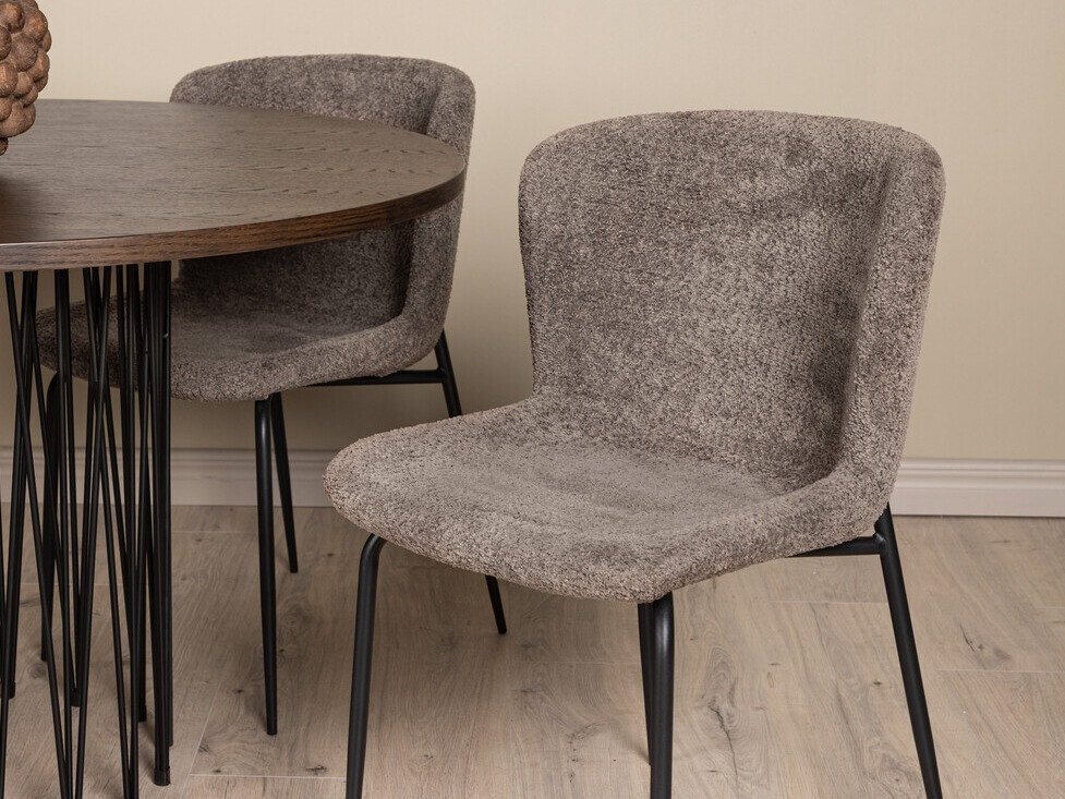 Salle à manger complète Dallas 3379 (Marron + Noir)