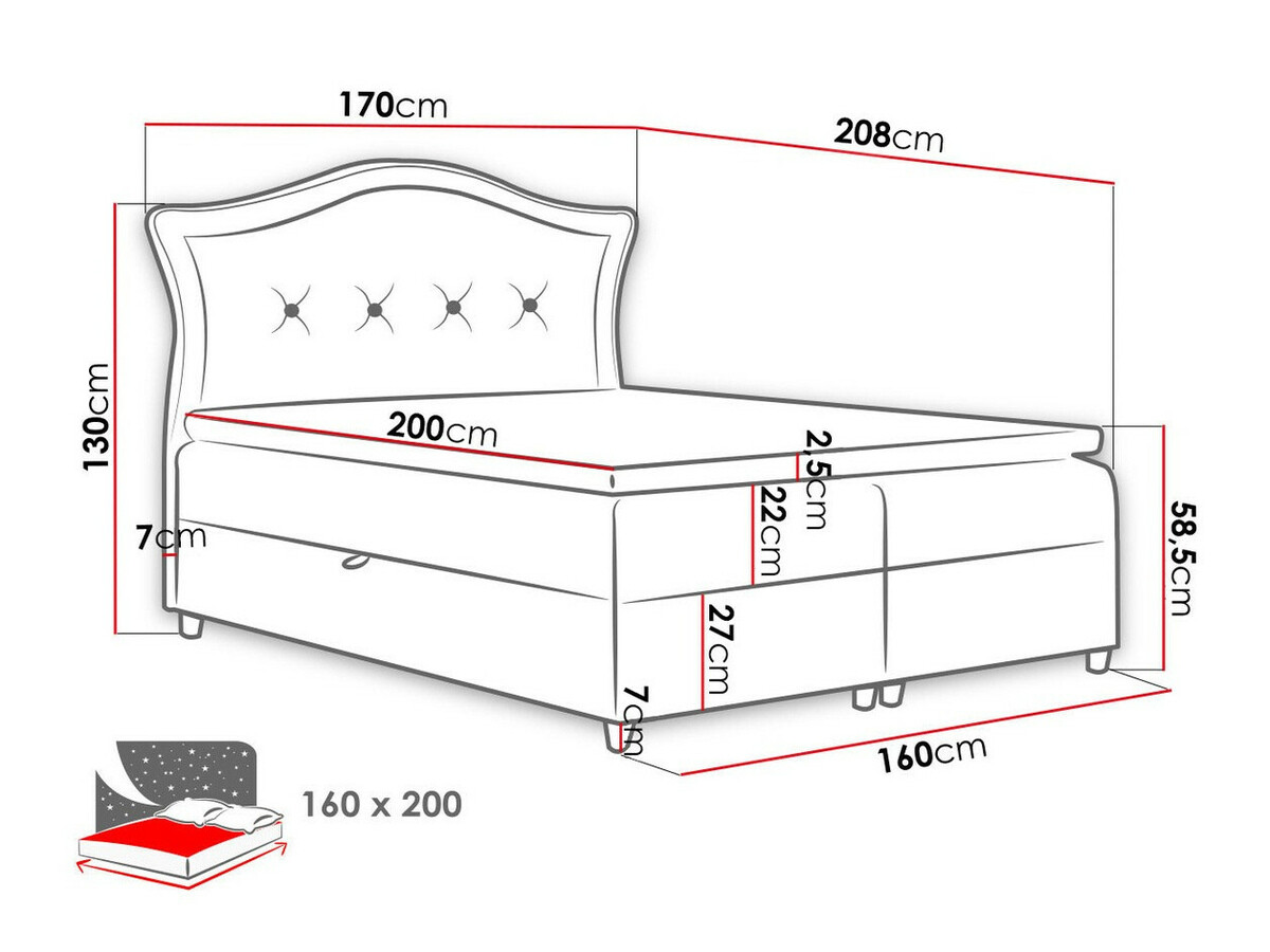 Lit boxspring Oleum (Magic Velvet 2219)