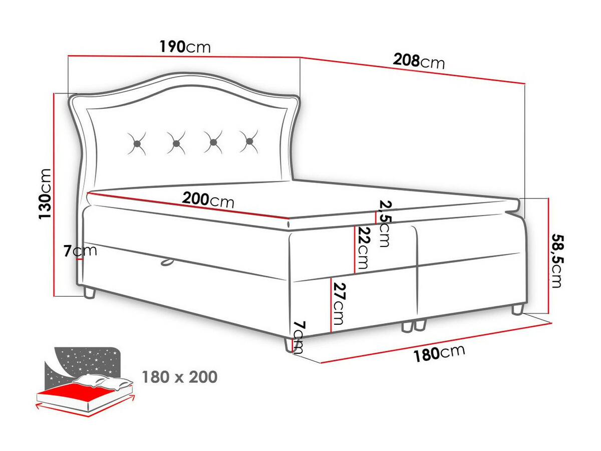 Lit boxspring Oleum (Magic Velvet 2219)