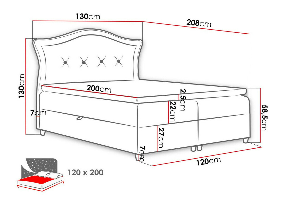 Lit boxspring Oleum (Magic Velvet 2225)