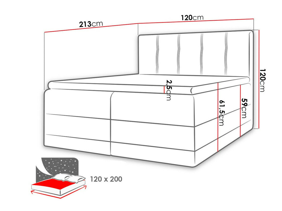 Lit boxspring Villa (Kameleon 04 + Kameleon 15)
