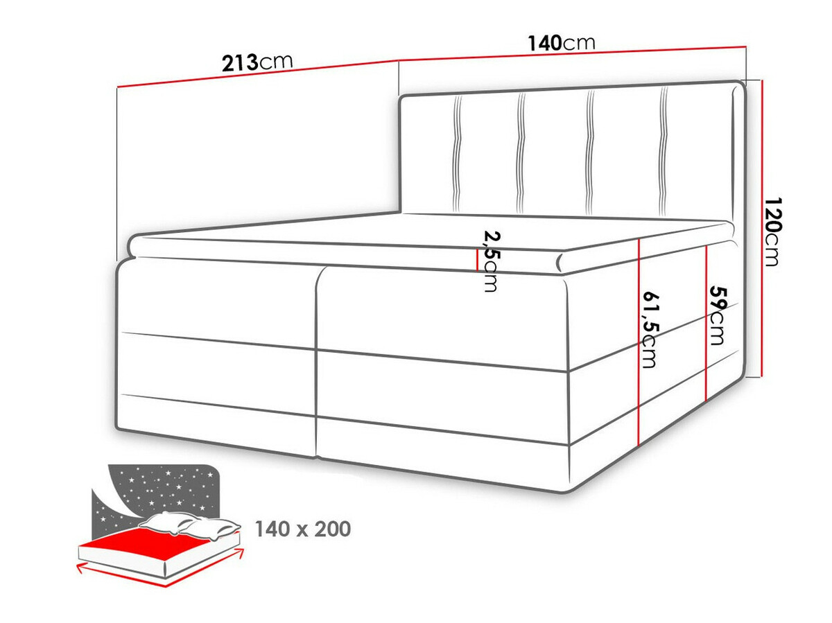 Lit boxspring Villa (Kameleon 04 + Kameleon 15)