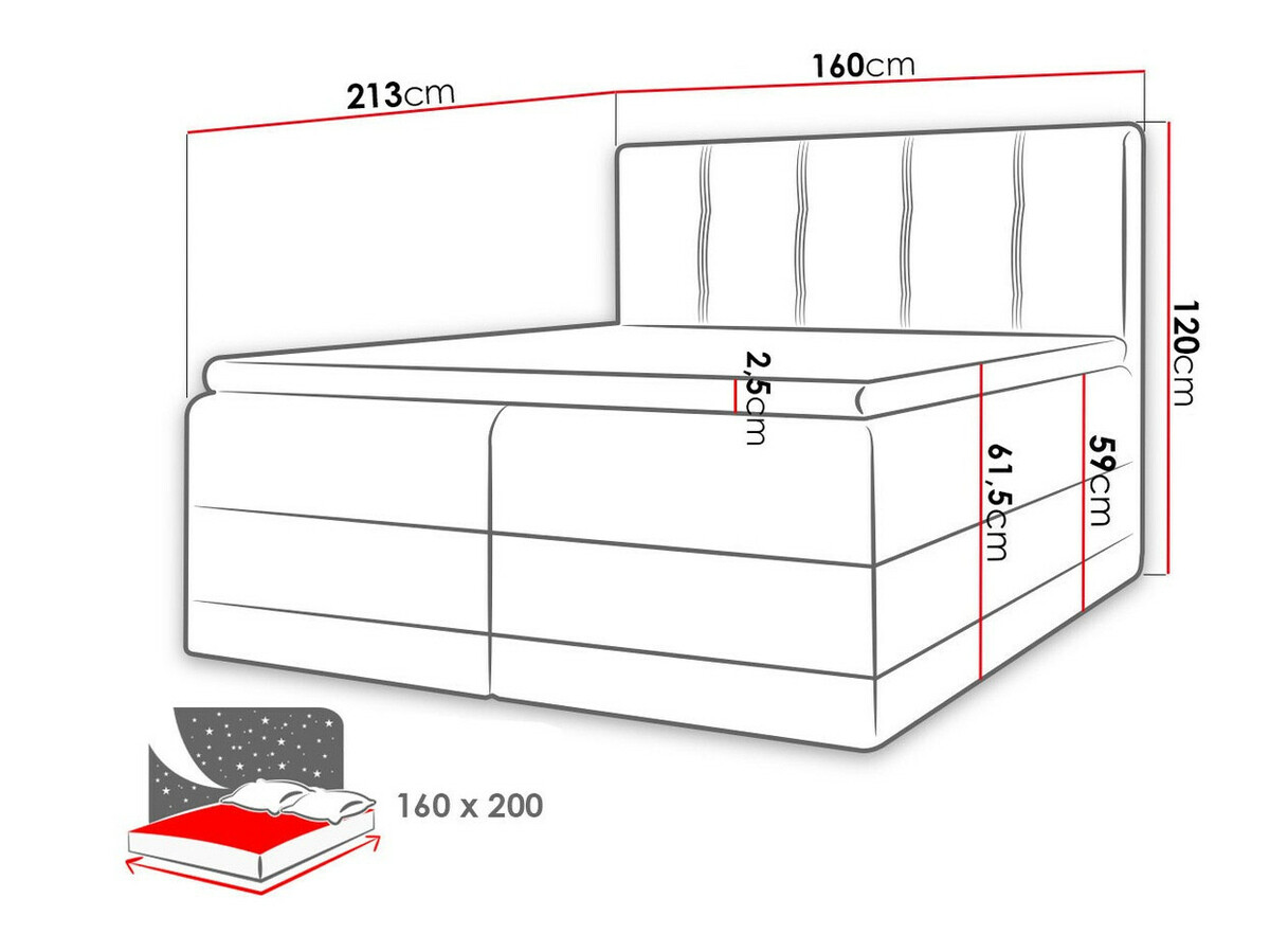Lit boxspring Villa (Kameleon 92 + Kameleon 84)