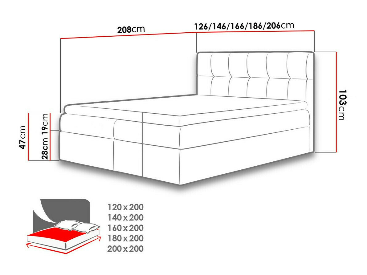 Lit boxspring Aedes (Rico 1)