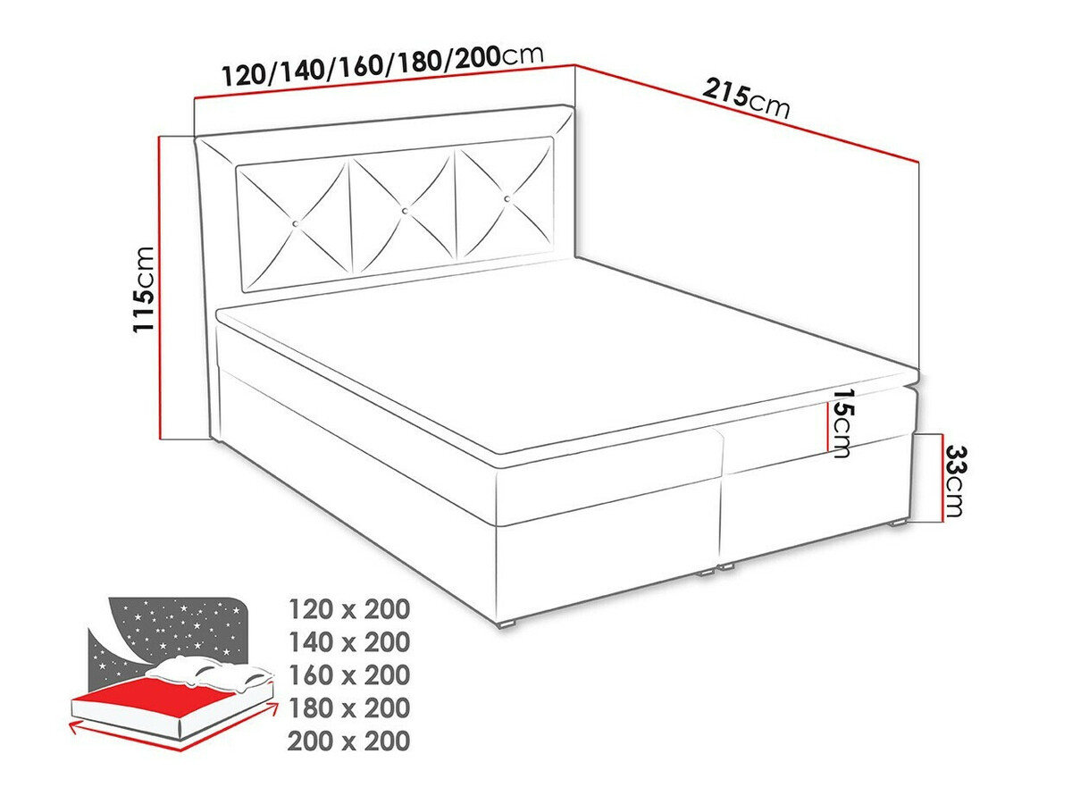 Lit boxspring Pomona 113 (Victoria 14 866)