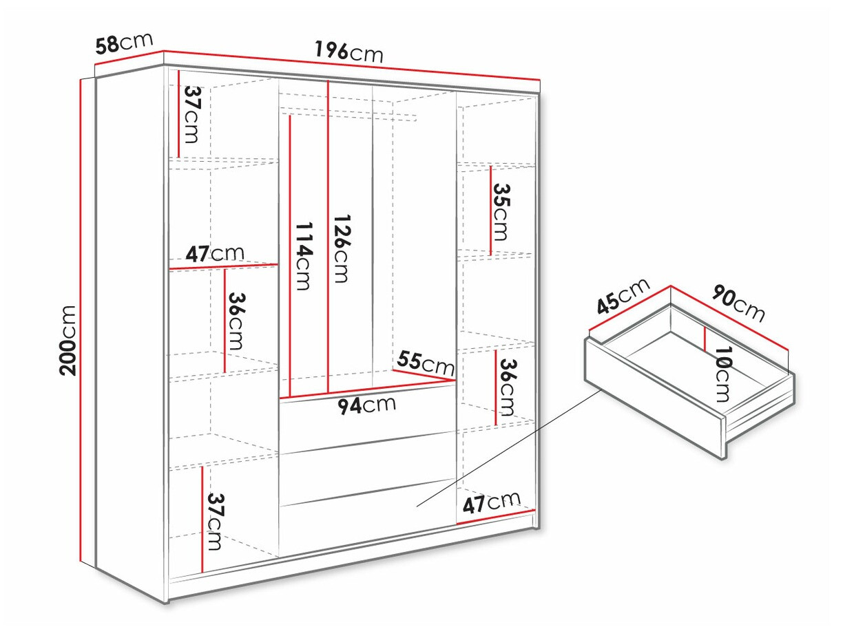 Armoire Musum I (Noir + Doré)