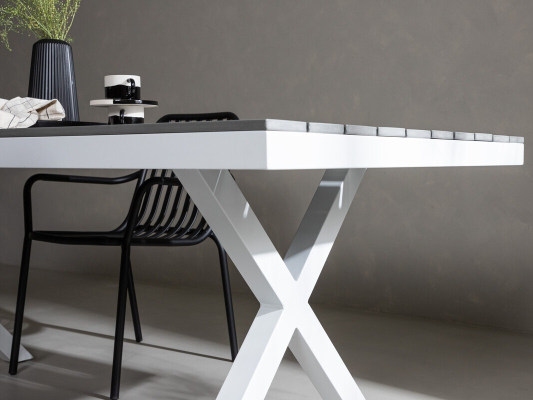Table de jardin Dallas 3392 (Gris + Blanc)