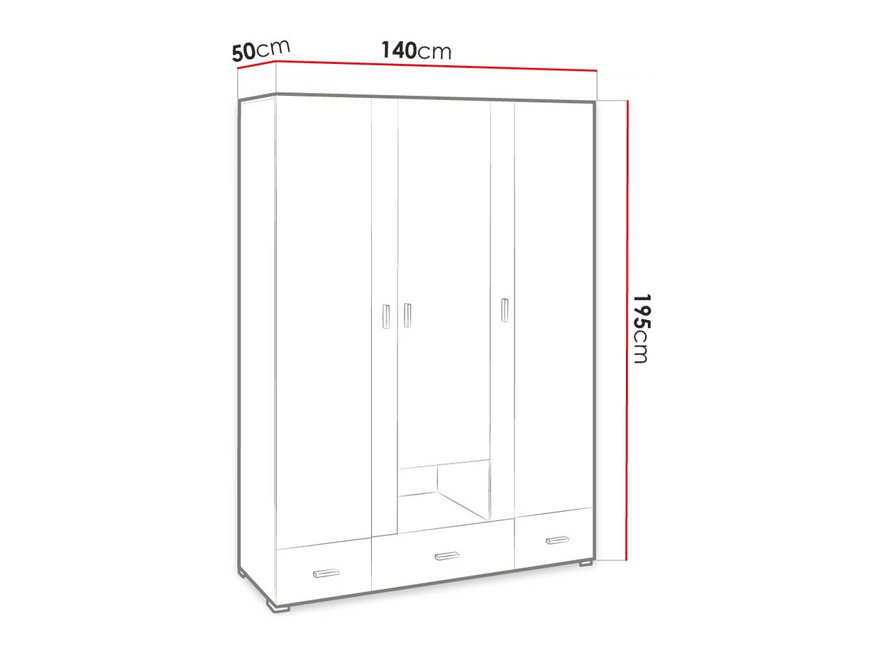 Armoire Omaha D123 (Pin blanchi + Marron)