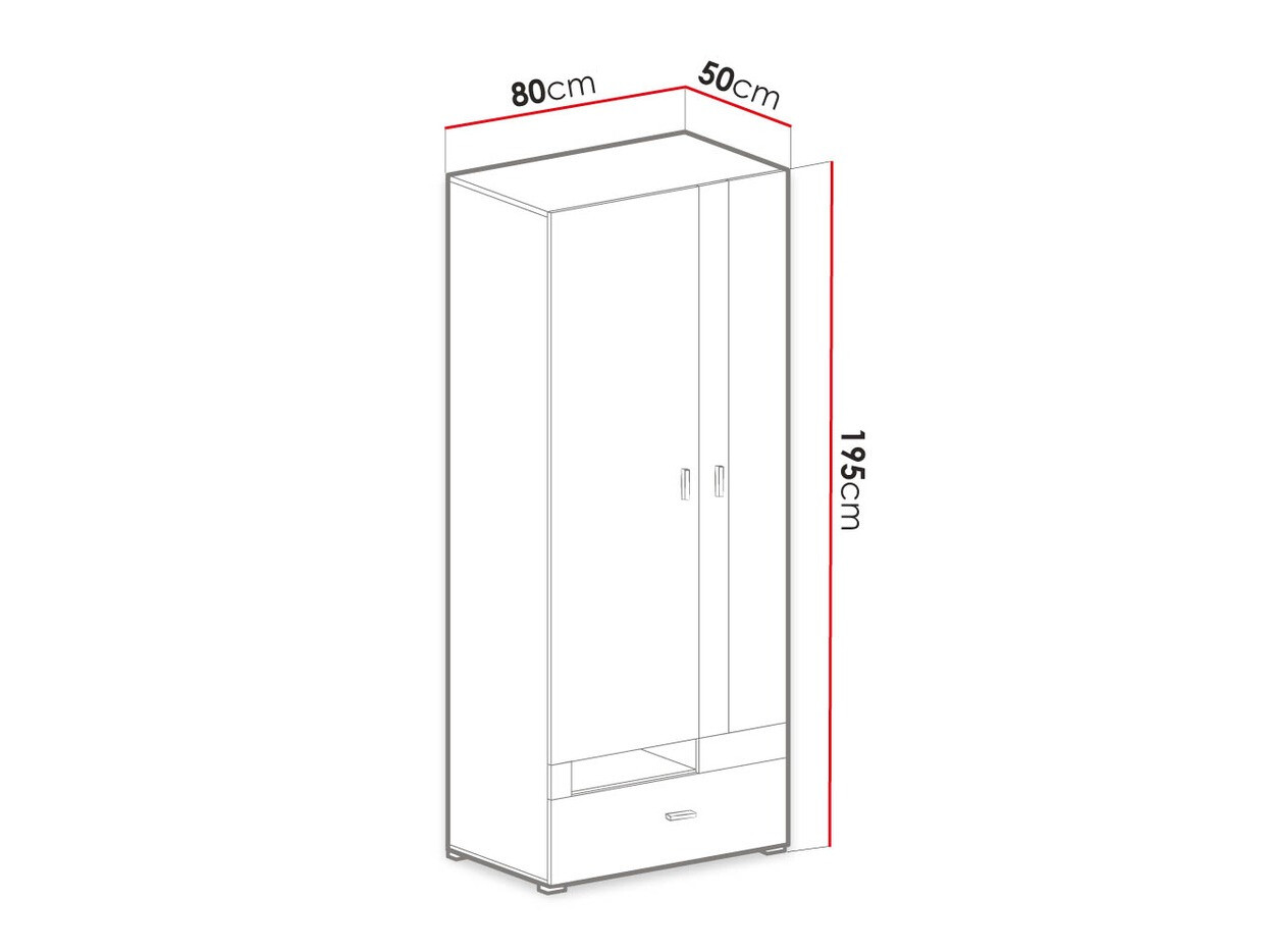 Armoire Omaha D125 (Pin blanchi + Pourpre)