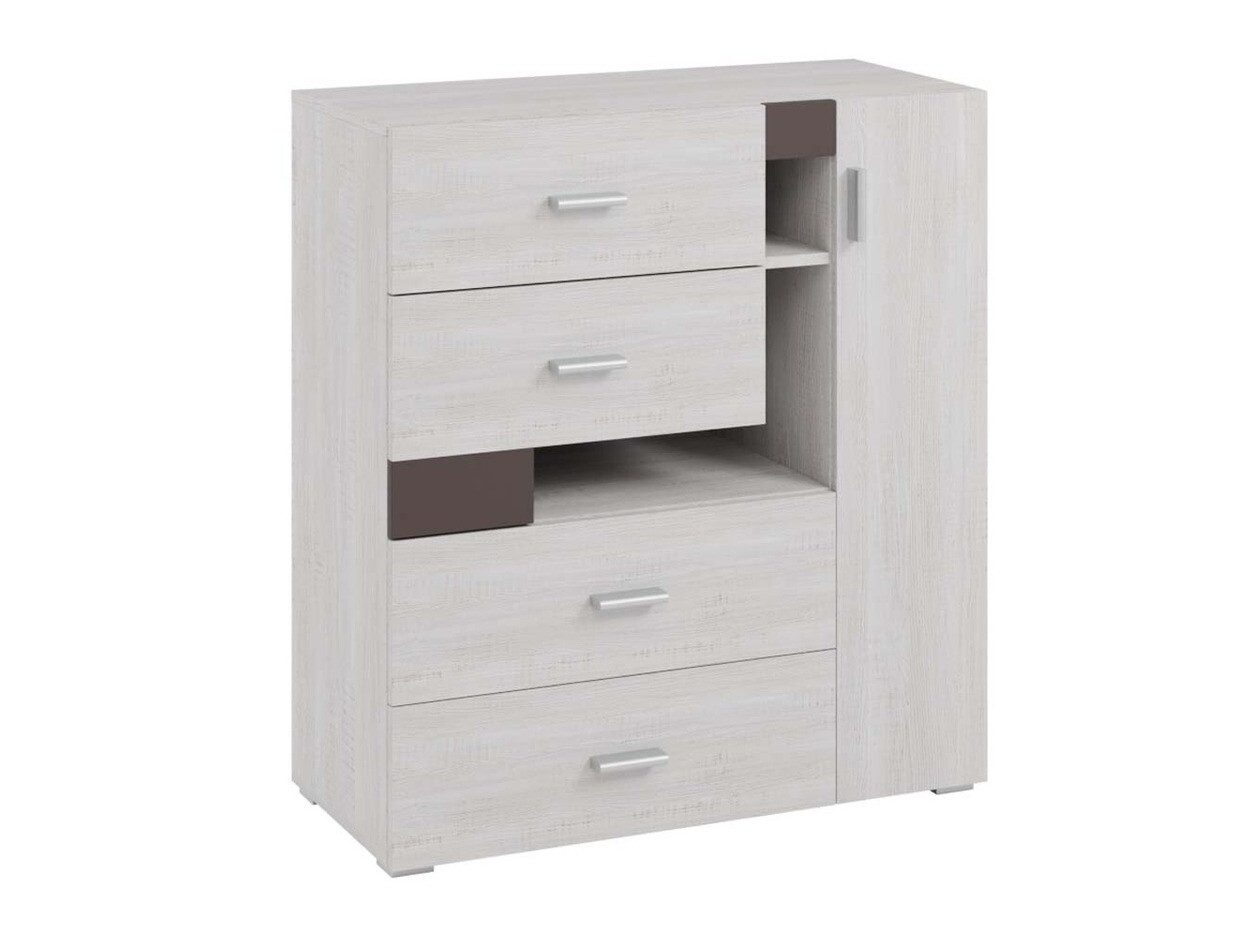 Commode Omaha D133 (Pin blanchi + Marron)
