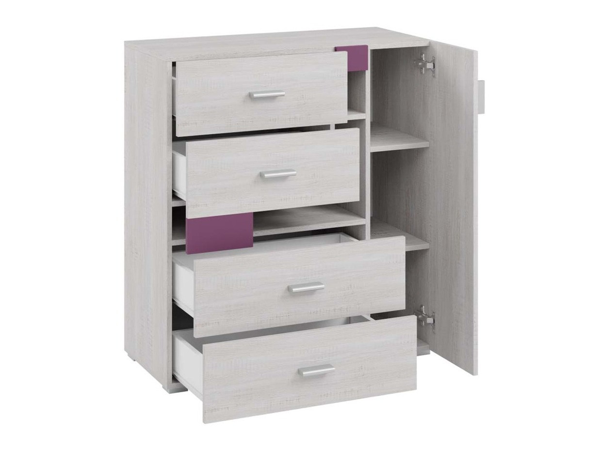 Commode Omaha D133 (Pin blanchi + Marron)