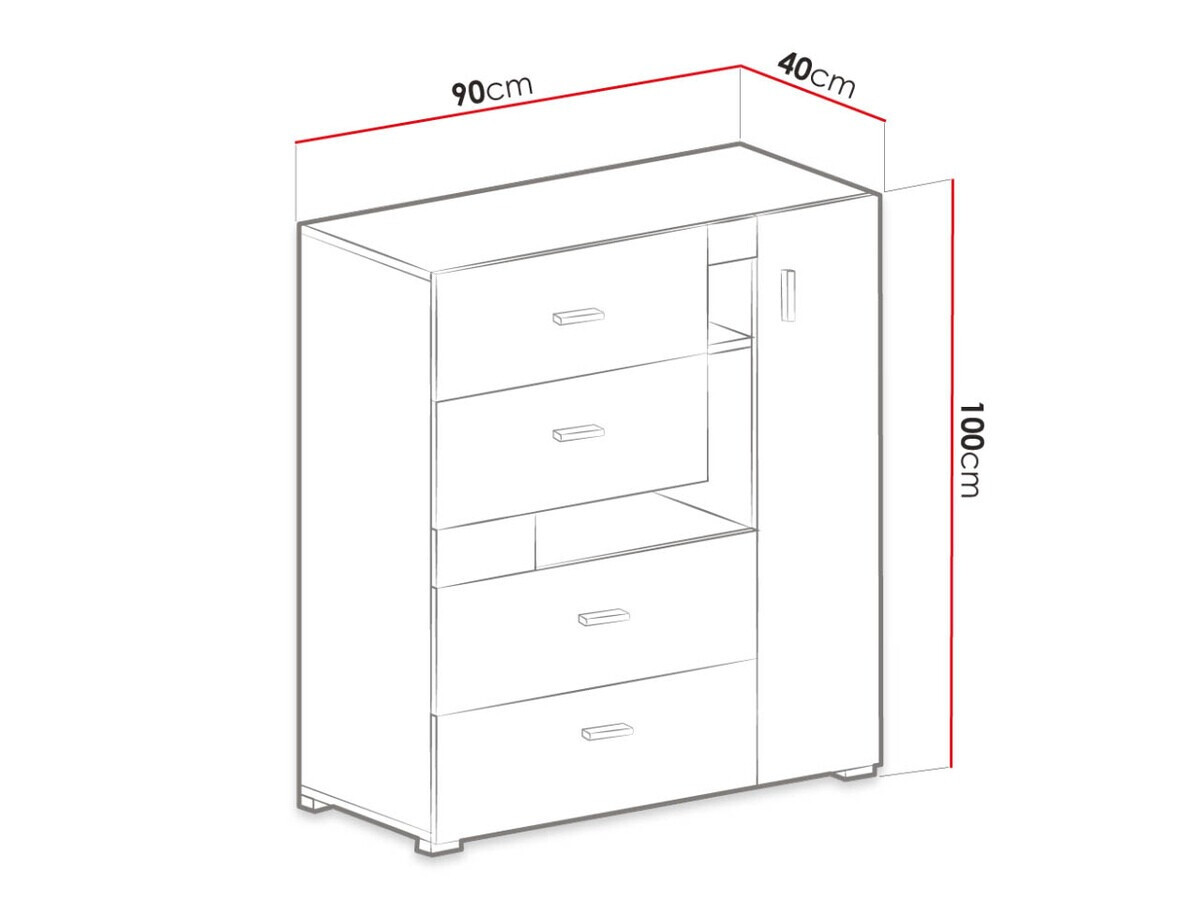 Commode Omaha D133 (Pin blanchi + Marron)
