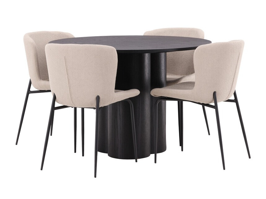 Salle à manger complète Dallas 3432 (Beige + Marron)