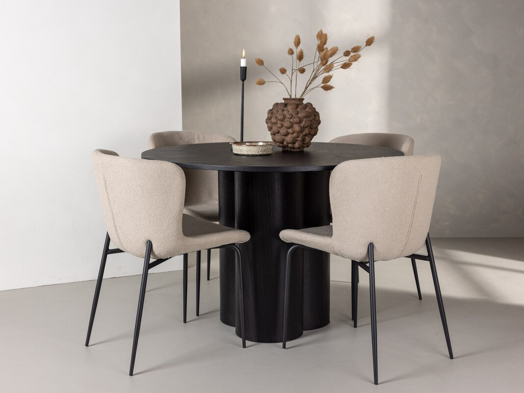 Salle à manger complète Dallas 3432 (Beige + Marron)