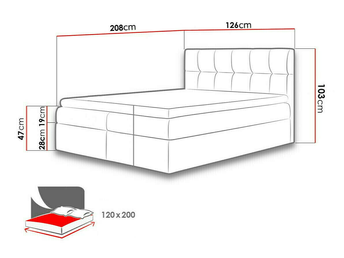 Lit boxspring Aedes (Muna 08)