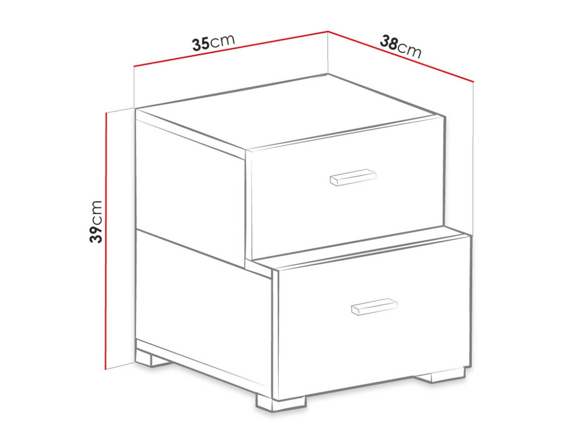 Table de chevet Omaha D138 (Pin blanchi + Pourpre)
