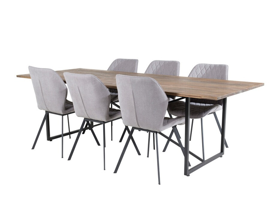Salle à manger complète Dallas 3453 (Gris)