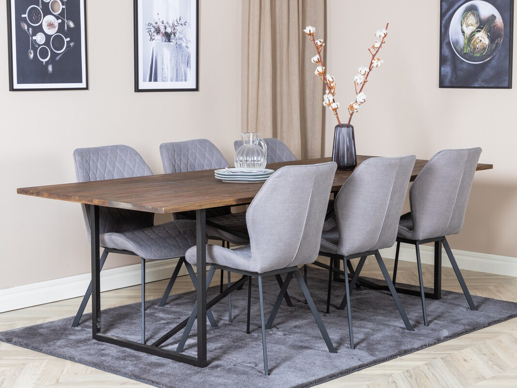 Salle à manger complète Dallas 3453 (Gris)