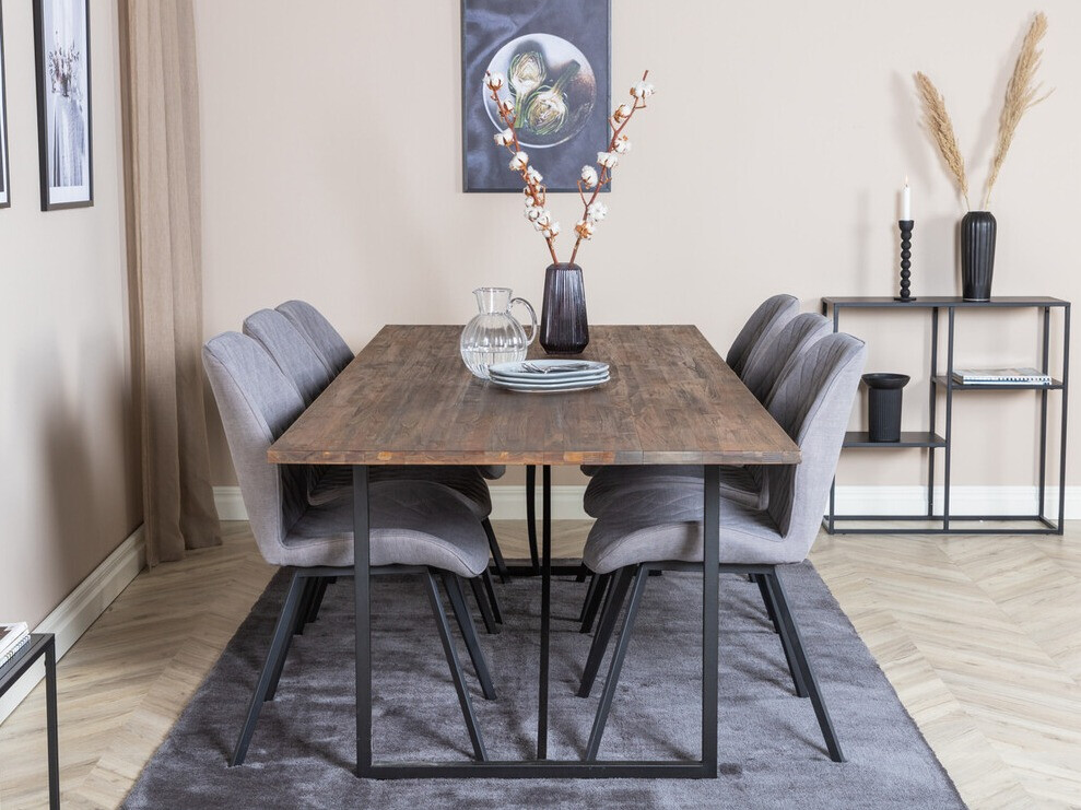Salle à manger complète Dallas 3453 (Gris)