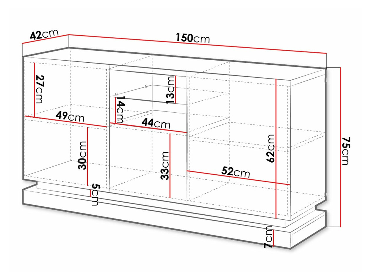 Buffet Linar (Blanc + Blanc brillant)