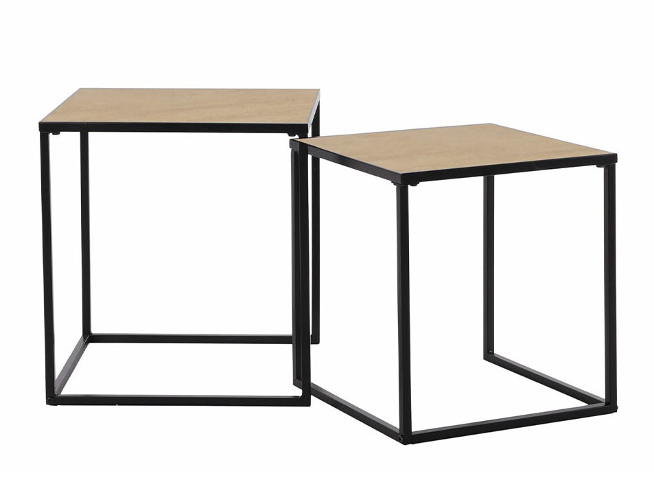 Ensemble de tables appoint Comfivo 223 (Noir + Clair bois)
