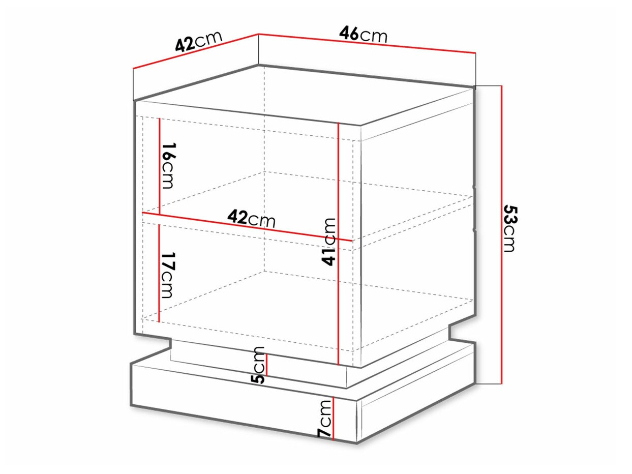 Ensemble de tables de chevet Linar (Blanc + Blanc brillant)