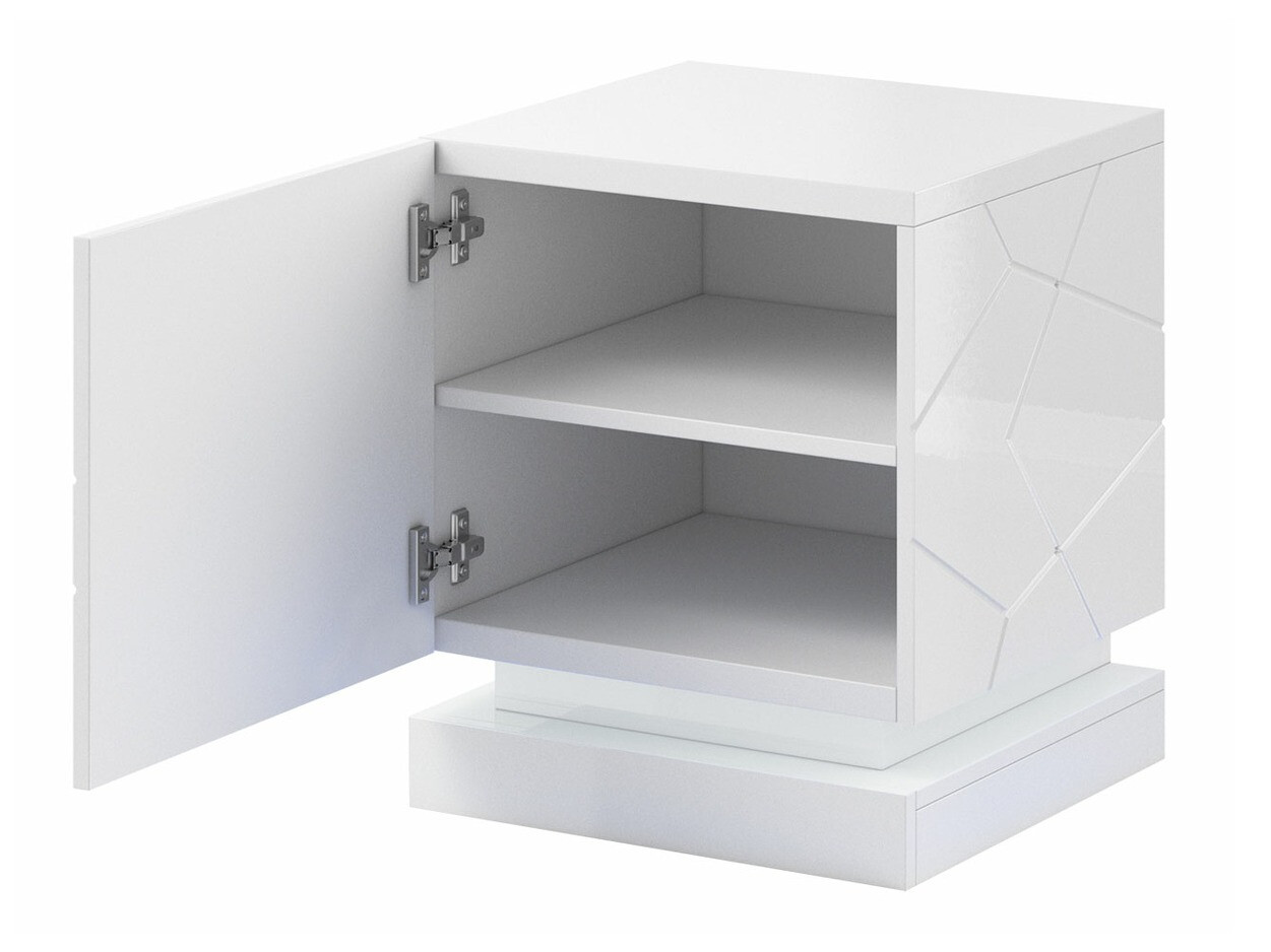 Ensemble de tables de chevet Linar (Blanc + Blanc brillant)