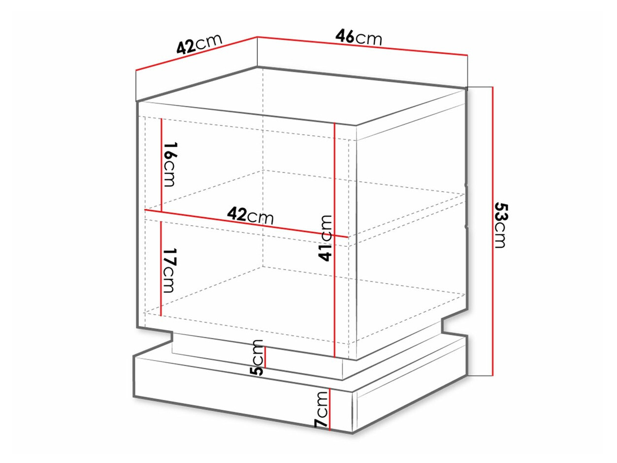 Ensemble de tables de chevet Linar (Blanc + Blanc brillant)