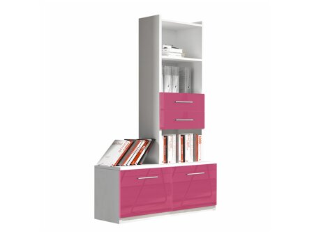 Étagère Salmere 105 (Blanc + Rose brillant)