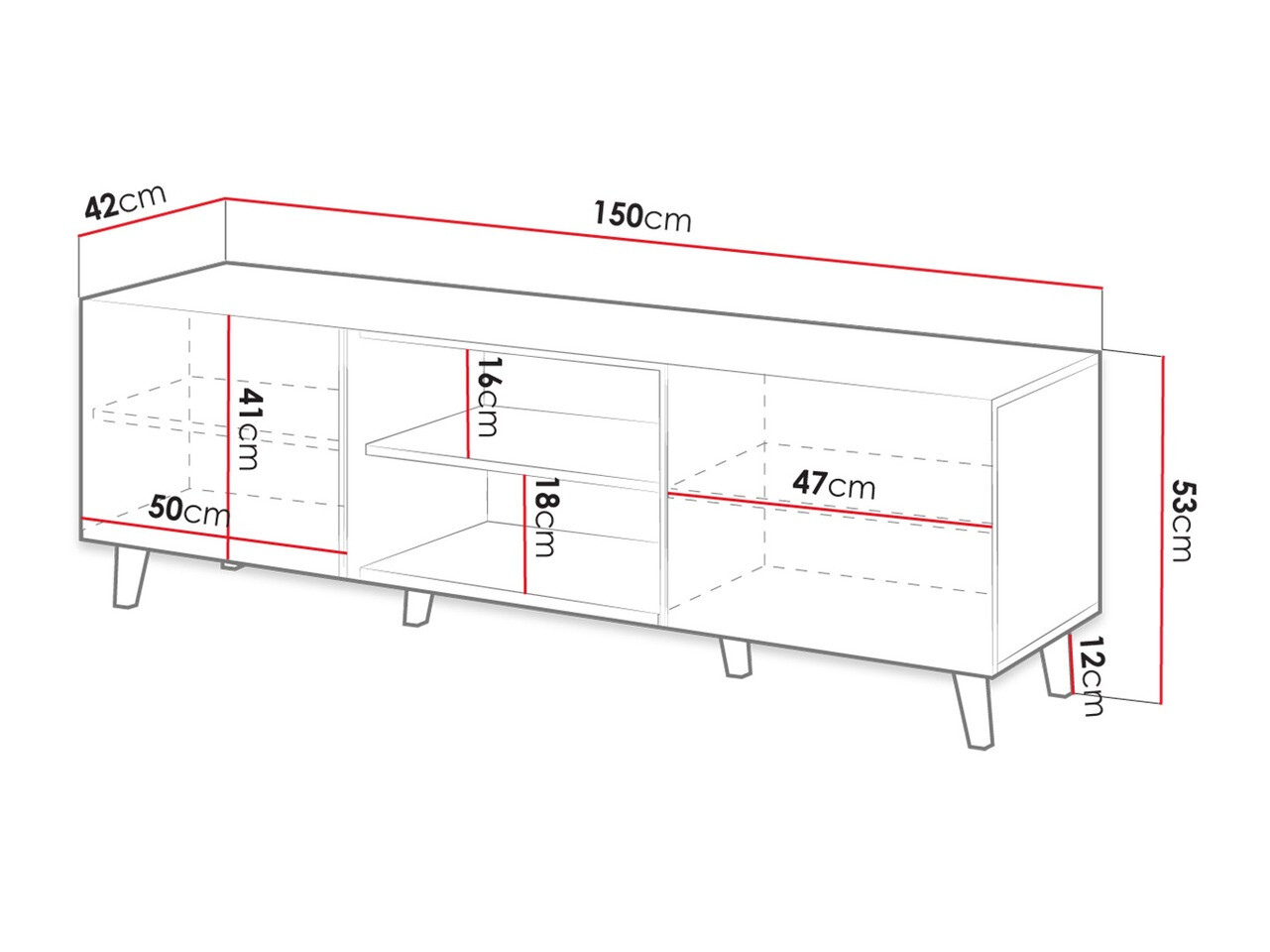 Meuble TV Comes (Anthracite)