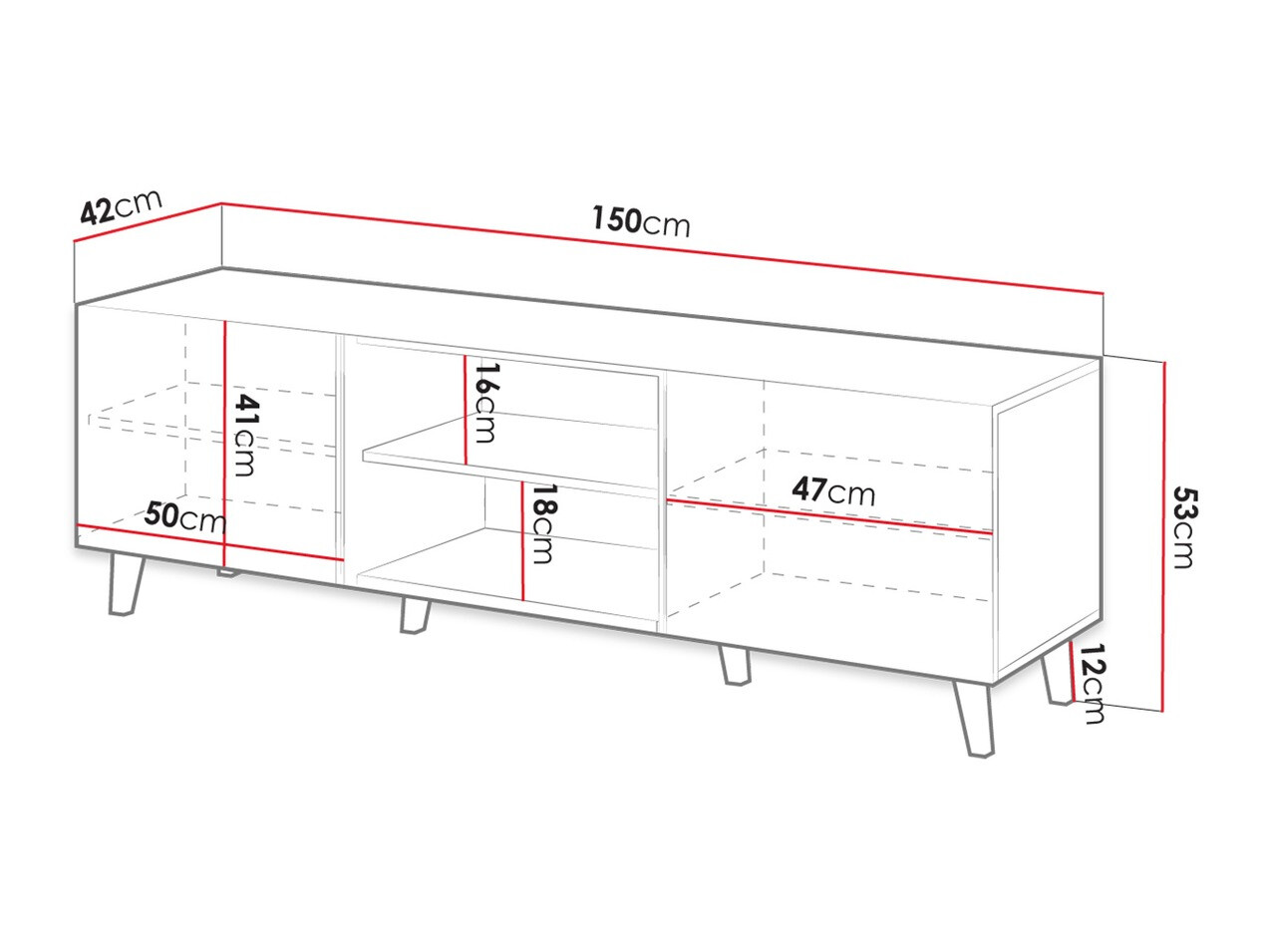 Meuble TV Comes (Chêne wotan)