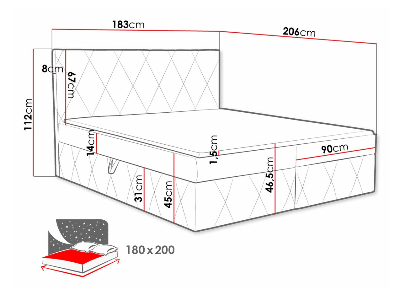 Lit boxspring Comfivo Avis (Magic Velvet 2227)