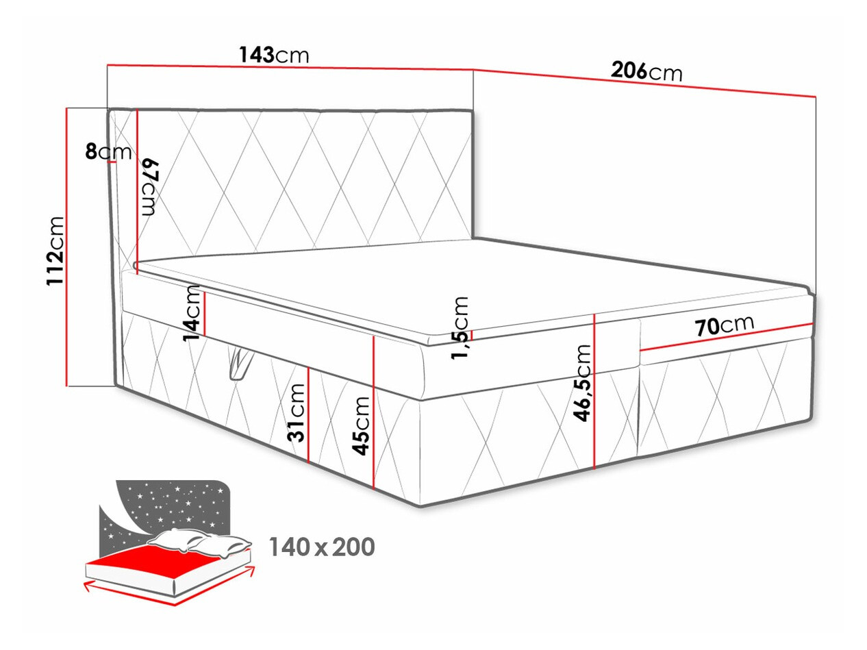 Lit boxspring Comfivo Avis (Magic Velvet 2267)