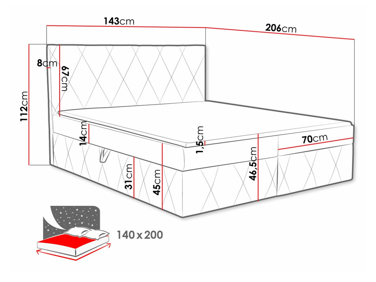Lit boxspring Comfivo Avis (Magic Velvet 2288)